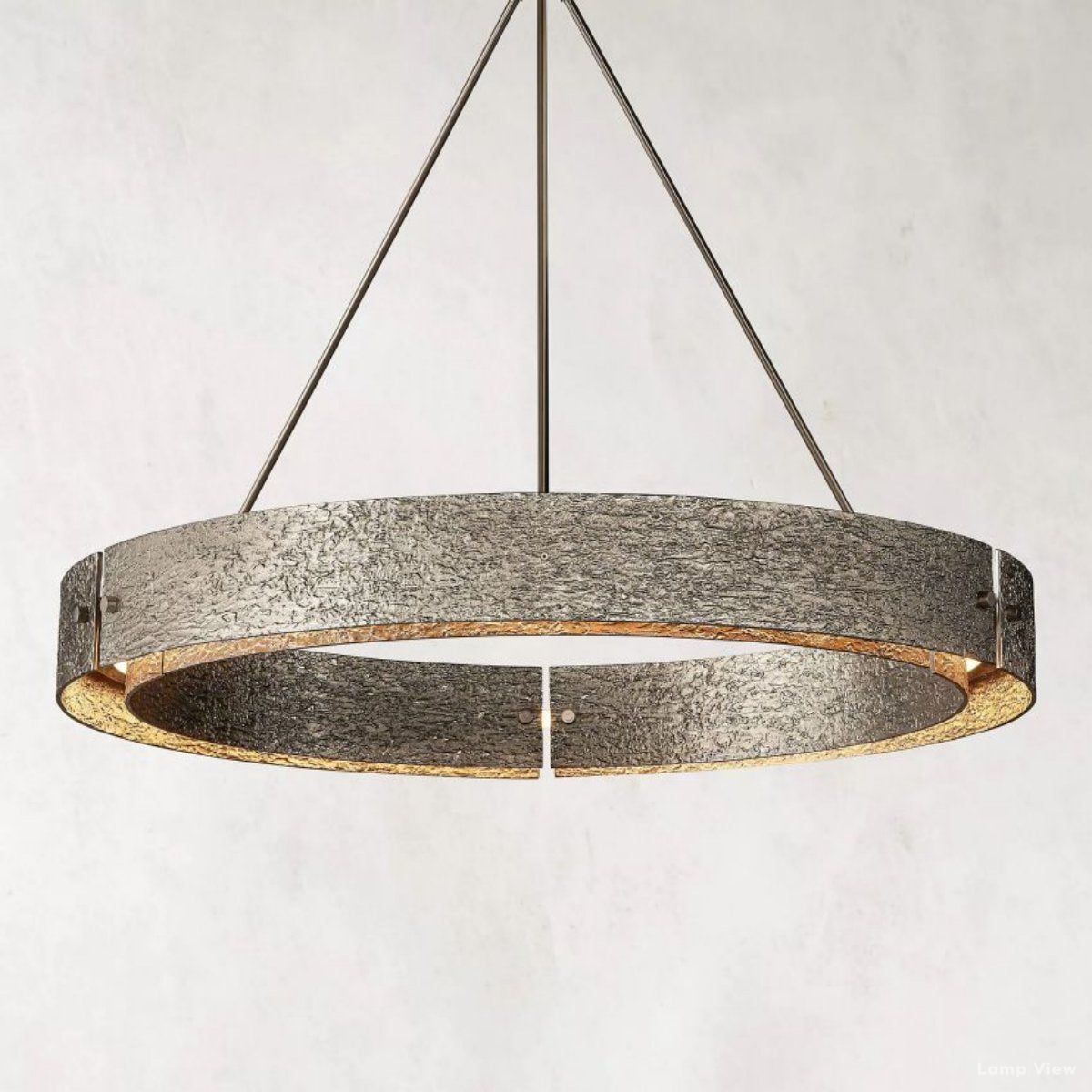 Vouvray Distressed Brass Round Chandelier 48"