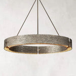 Vouvray Distressed Brass Round Chandelier 48"