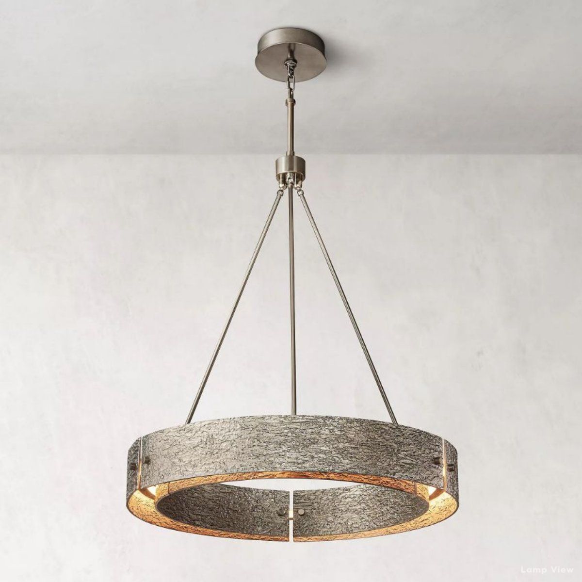 Vouvray Distressed Brass Round Chandelier 36"