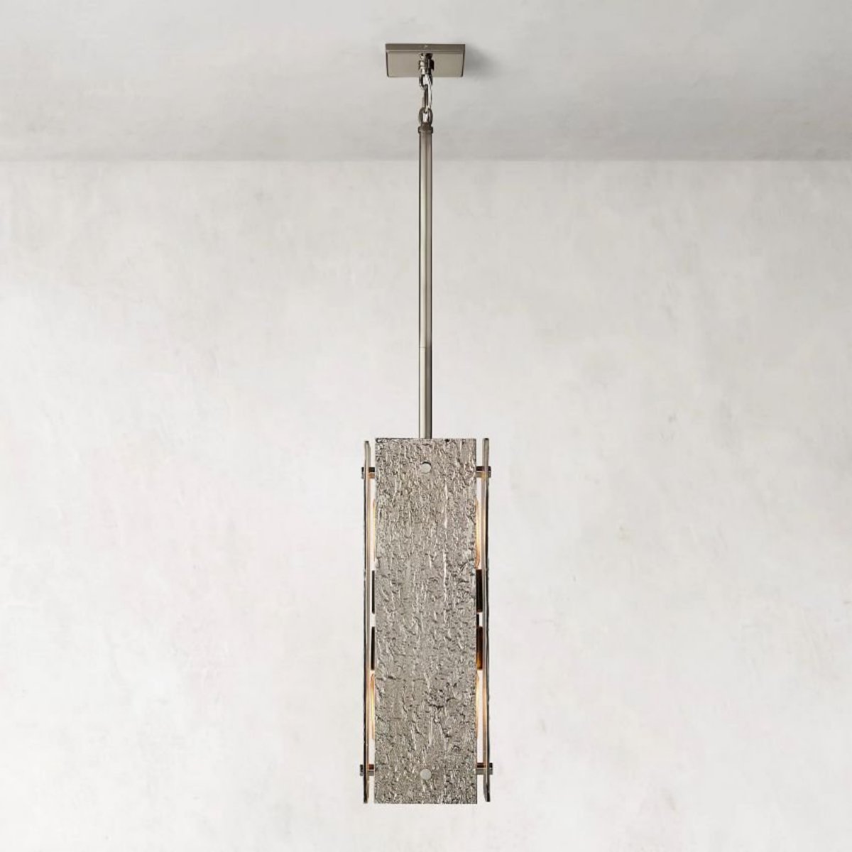 Vouvray Distressed Brass Square Pendant Light