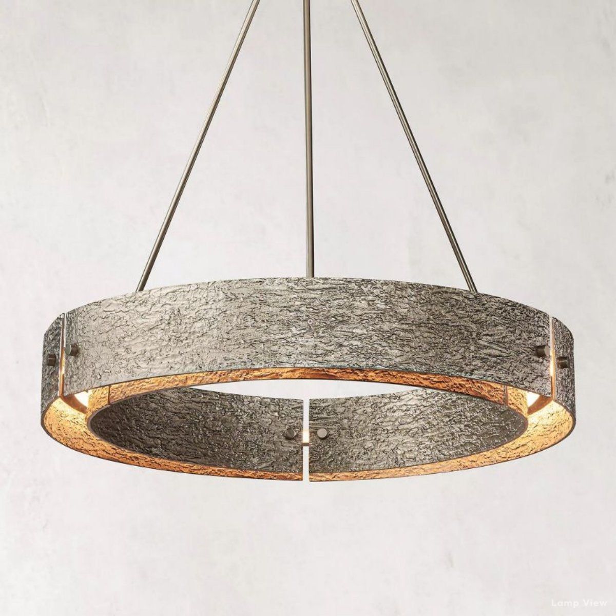 Vouvray Distressed Brass Round Chandelier 36"
