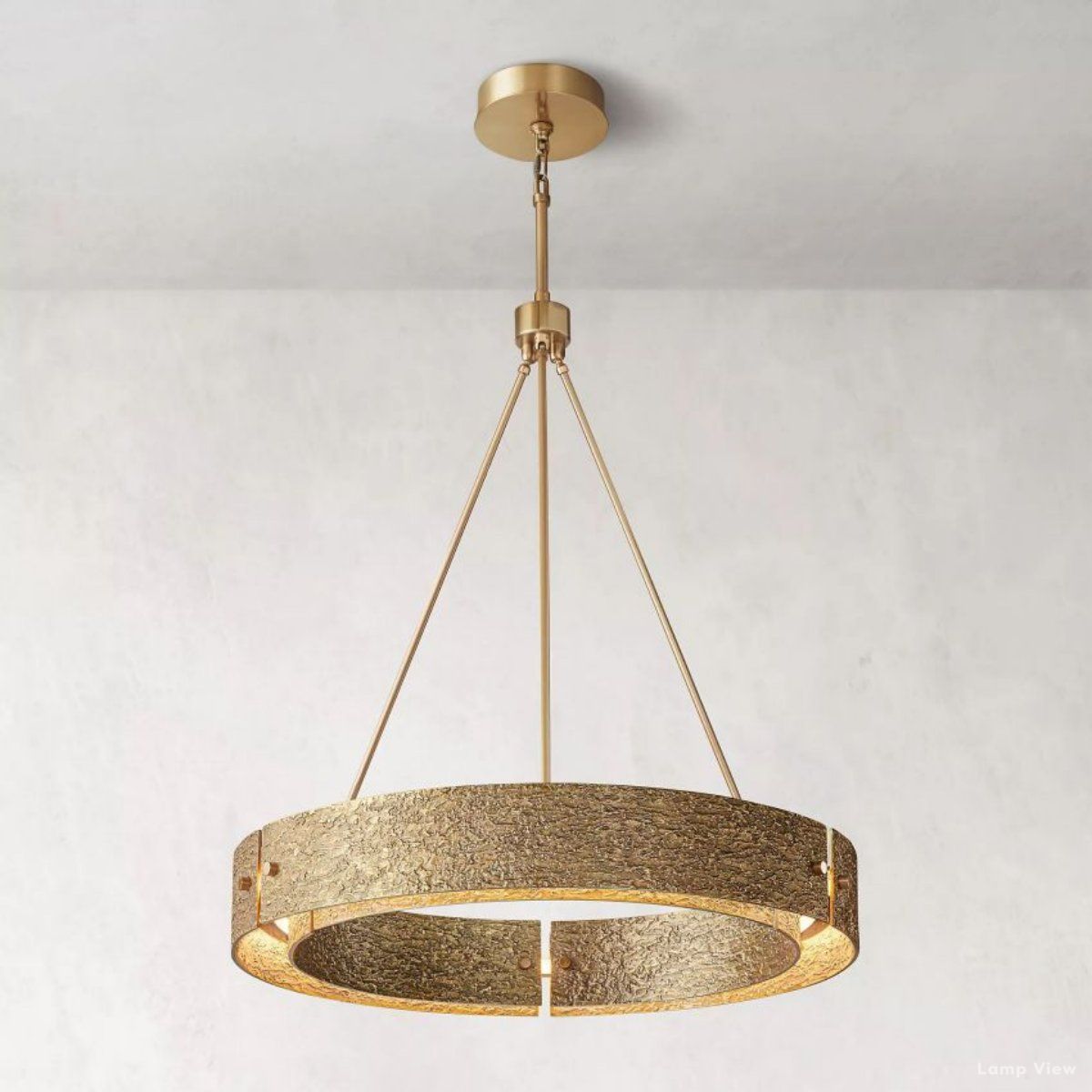 Vouvray Distressed Brass Round Chandelier 36"