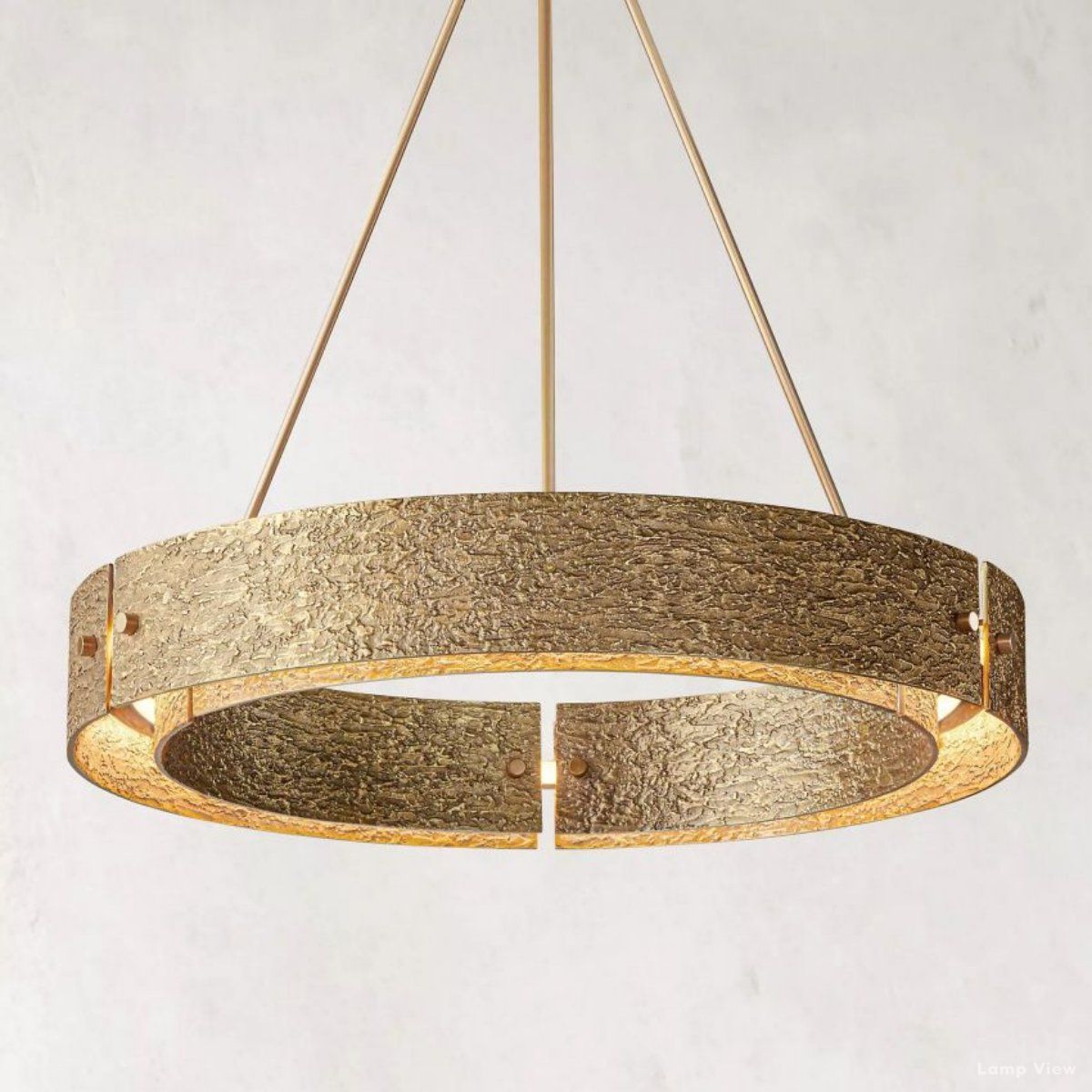 Vouvray Distressed Brass Round Chandelier 36"