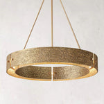 Vouvray Distressed Brass Round Chandelier 36"