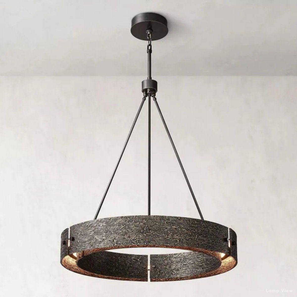 Vouvray Distressed Brass Round Chandelier 36"