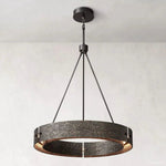 Vouvray Distressed Brass Round Chandelier 36"