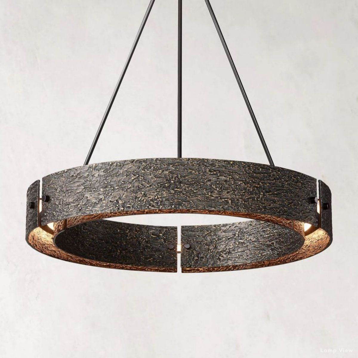 Vouvray Distressed Brass Round Chandelier 36"