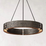 Vouvray Distressed Brass Round Chandelier 36"