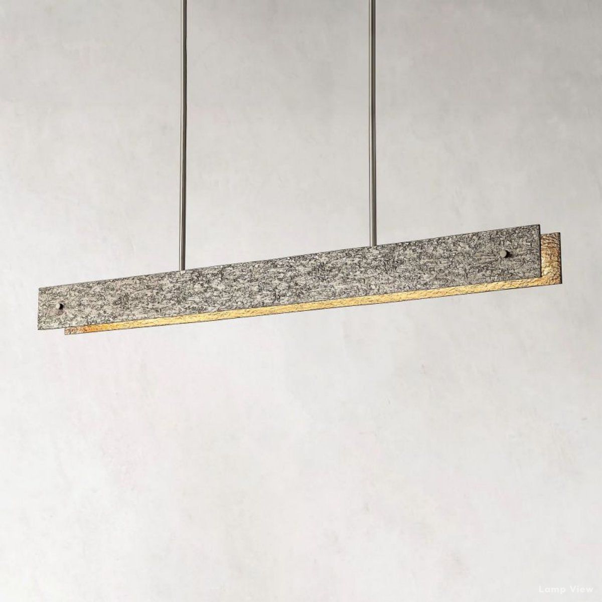Vouvray Distressed Brass Linear Chandelier 54"