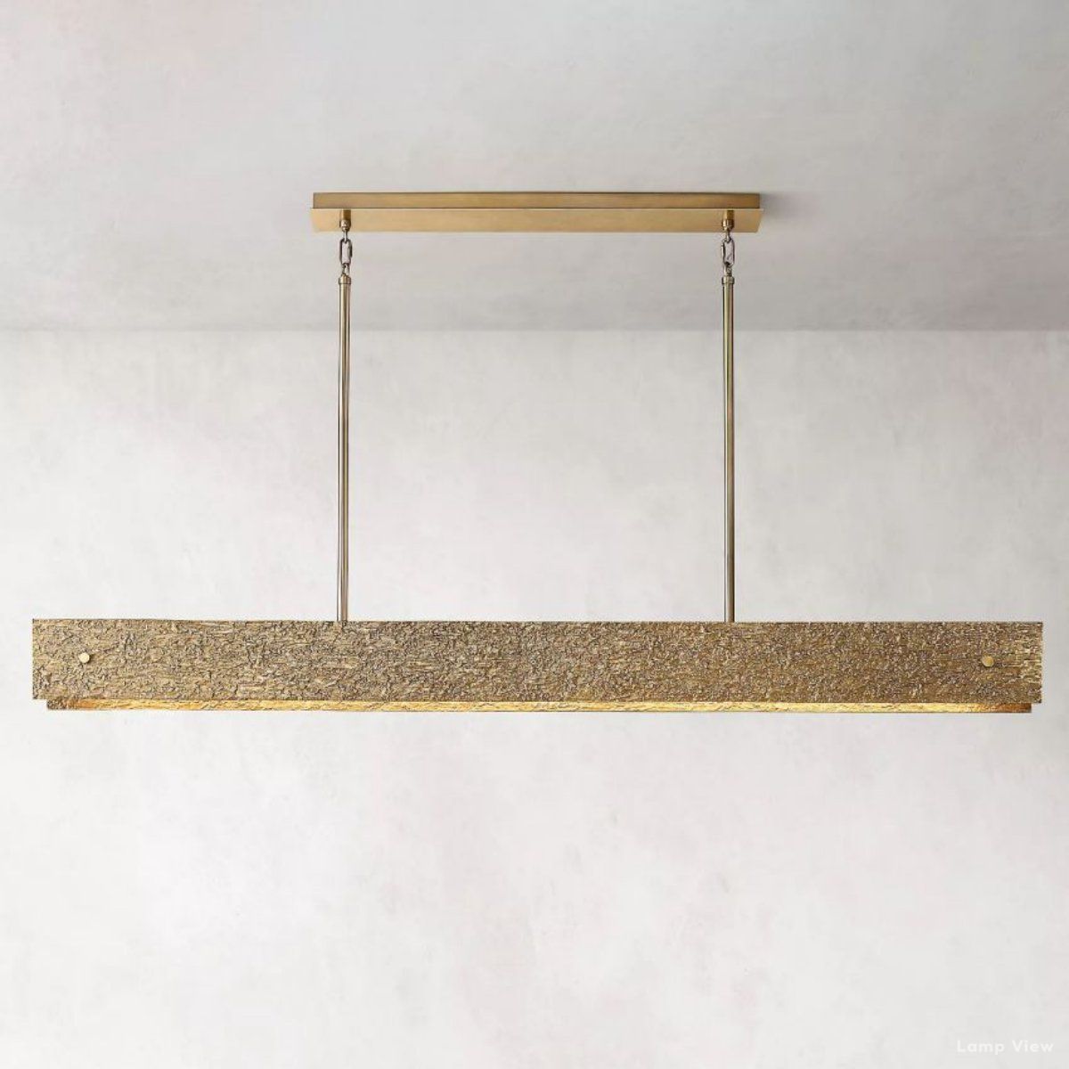 Vouvray Distressed Brass Linear Chandelier 72"