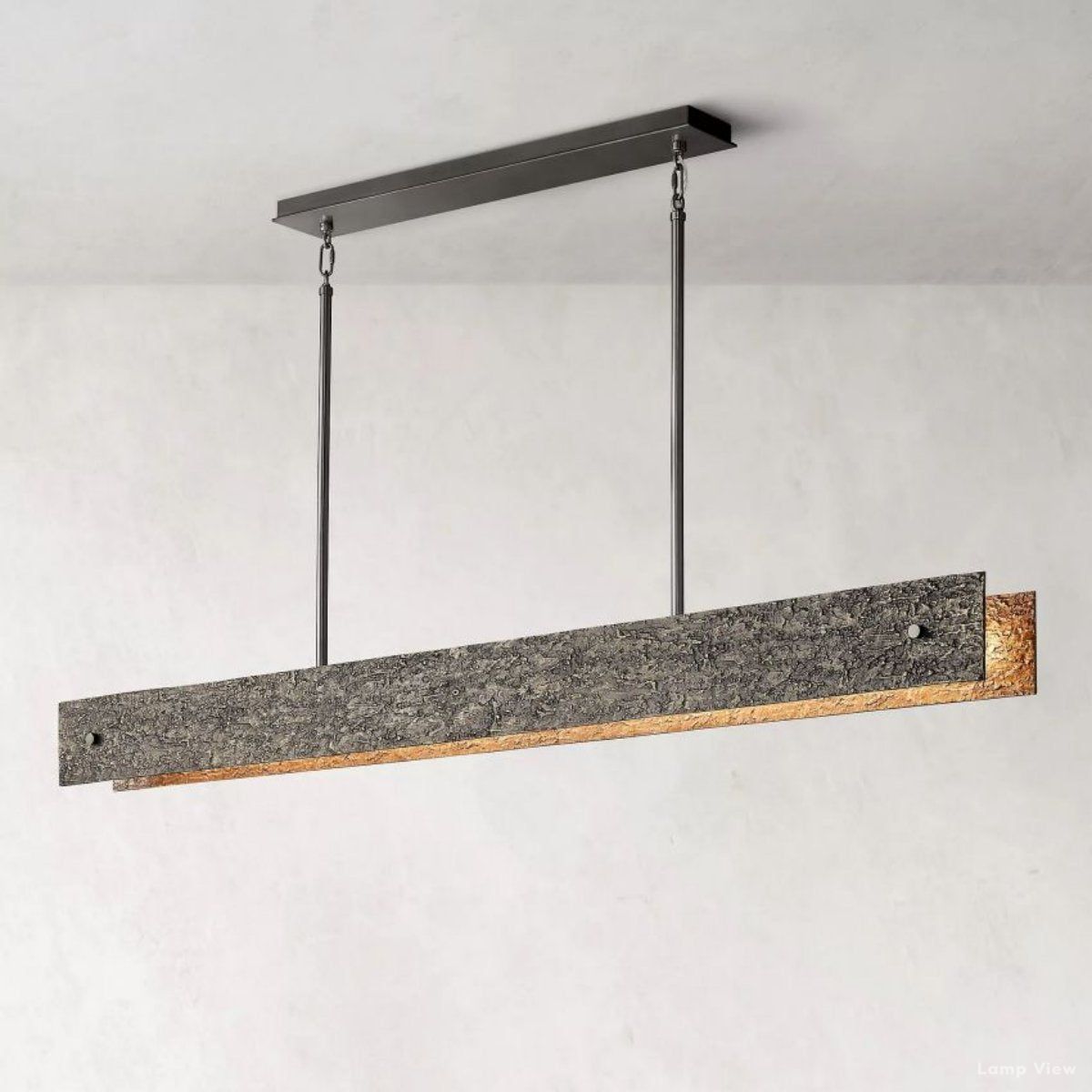 Vouvray Distressed Brass Linear Chandelier 54"