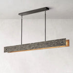 Vouvray Distressed Brass Linear Chandelier 54"