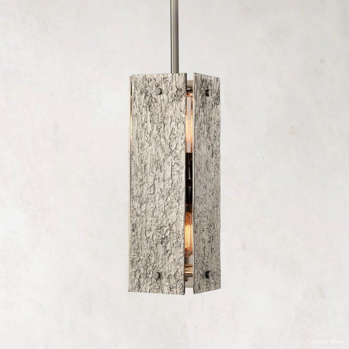 Vouvray Distressed Brass Square Pendant Light