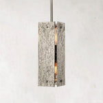 Vouvray Distressed Brass Square Pendant Light