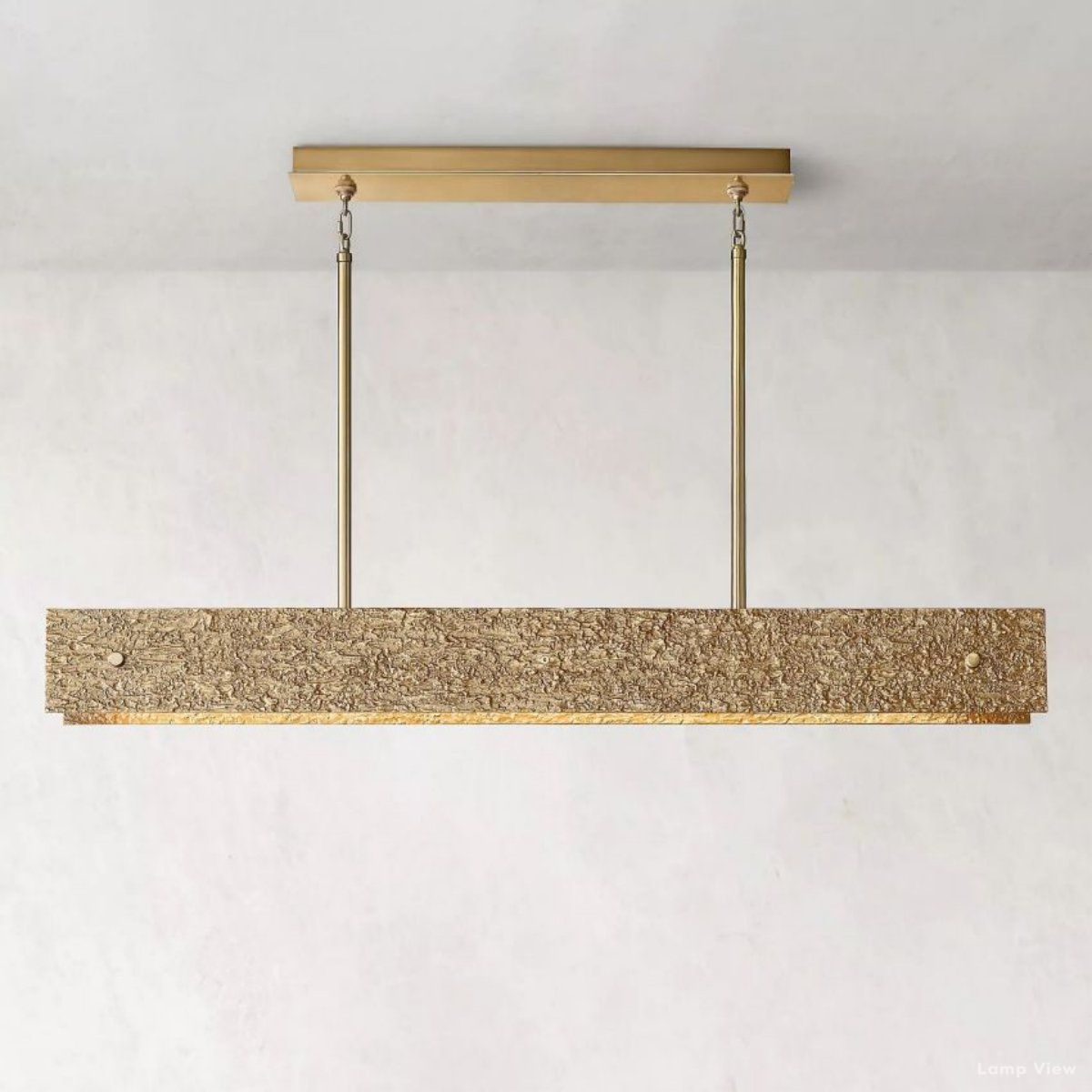 Vouvray Distressed Brass Linear Chandelier 54"