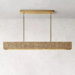 Vouvray Distressed Brass Linear Chandelier 54"