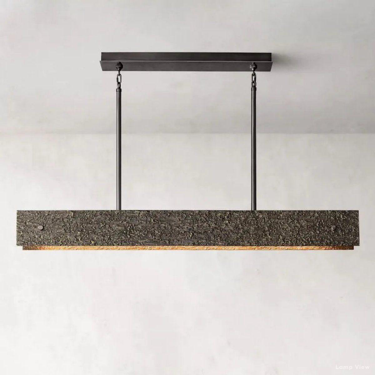 Vouvray Distressed Brass Linear Chandelier 54"