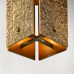 Vouvray Distressed Brass Square Pendant Light
