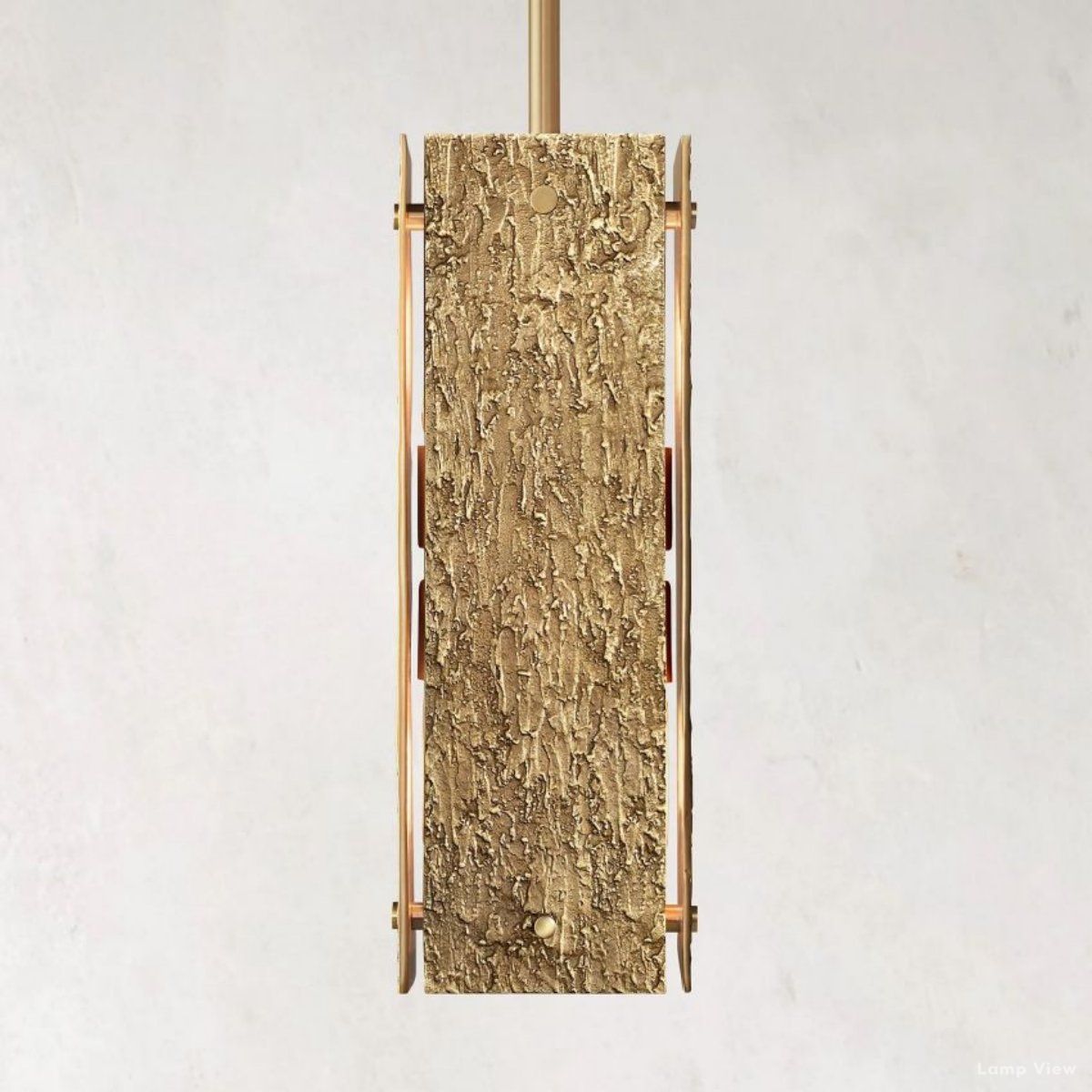 Vouvray Distressed Brass Square Pendant Light