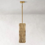 Vouvray Distressed Brass Square Pendant Light