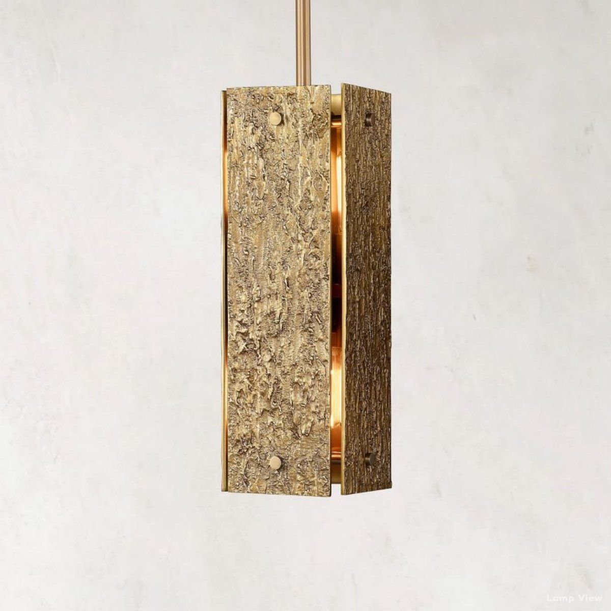 Vouvray Distressed Brass Square Pendant Light
