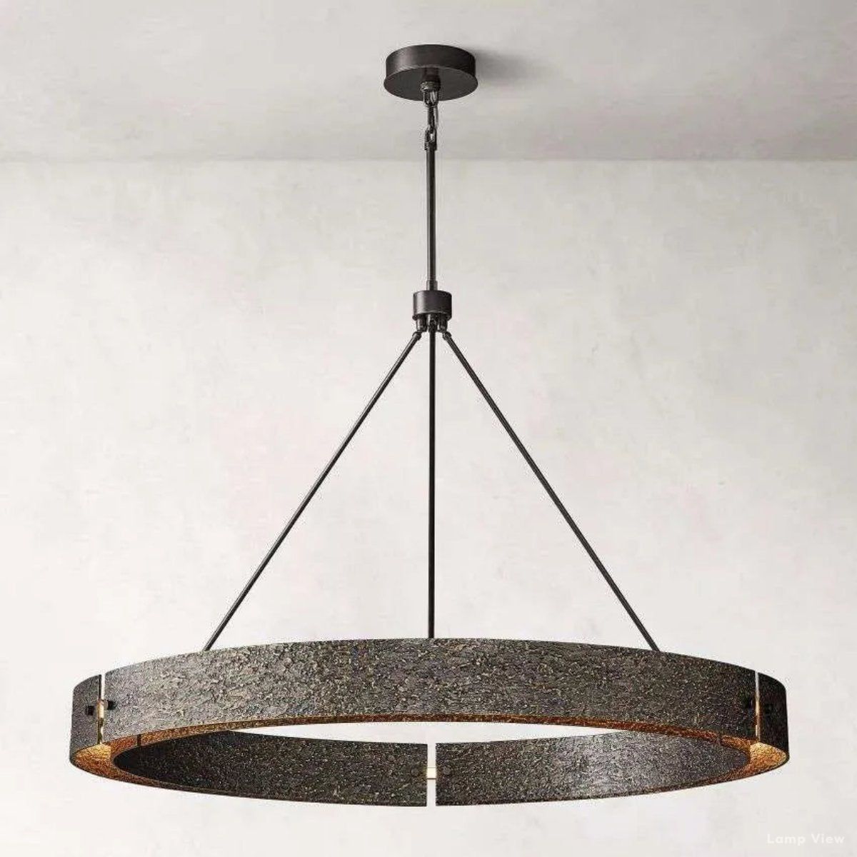 Vouvray Distressed Brass Round Chandelier 60"