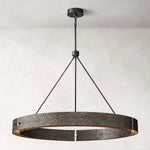 Vouvray Distressed Brass Round Chandelier 60"