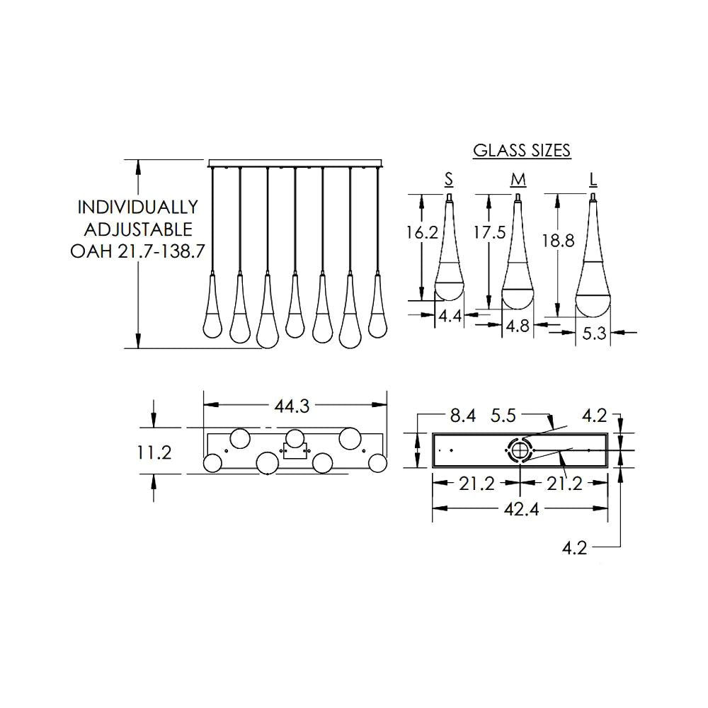 Water Drop Rectangle Chandelier