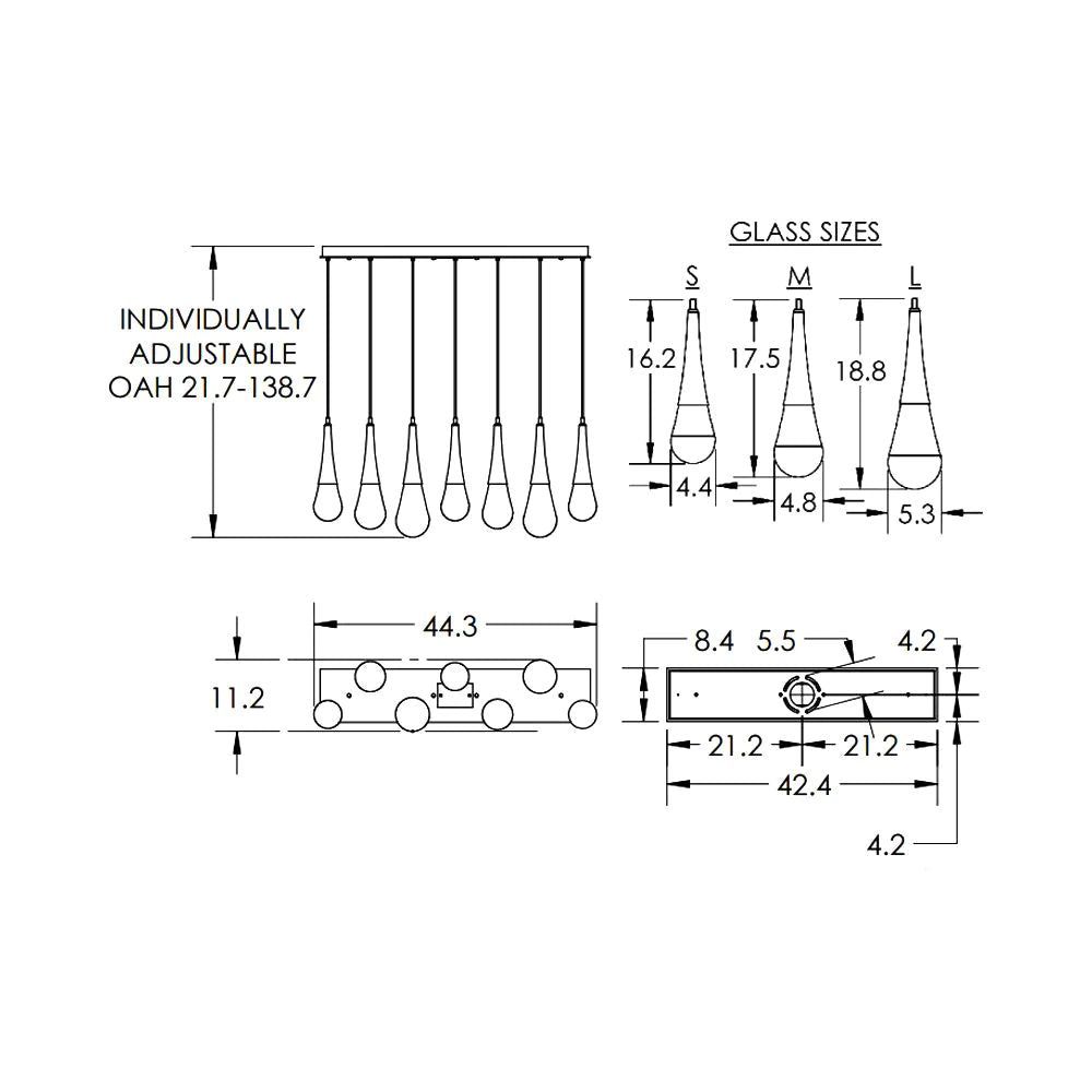 Water Drop Rectangle Chandelier