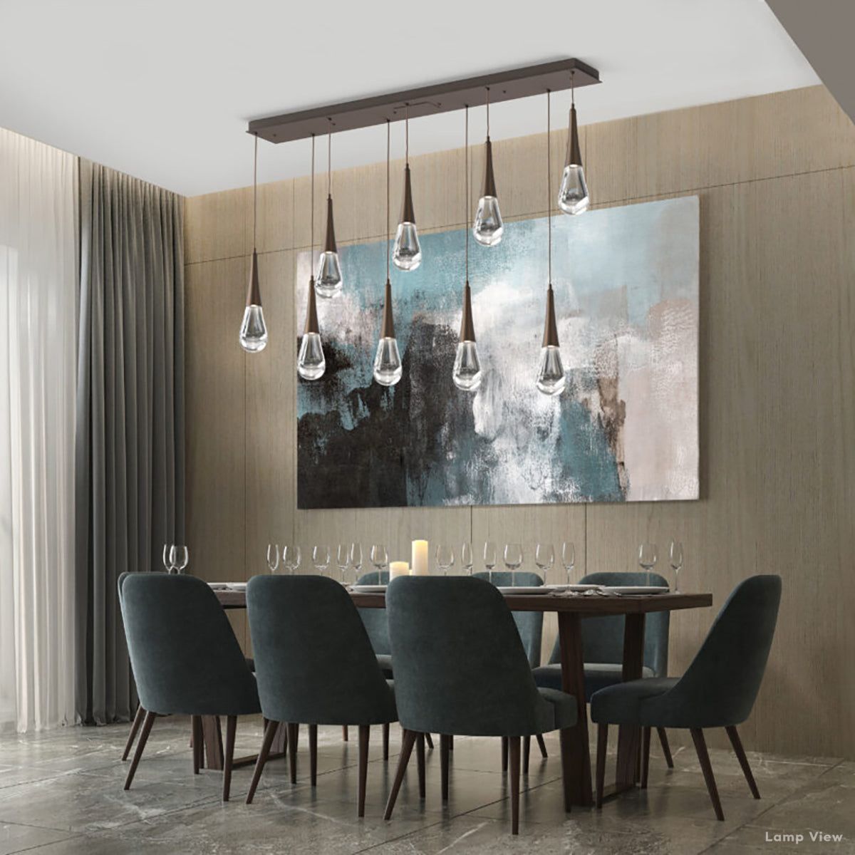 Water Drop Rectangle Chandelier