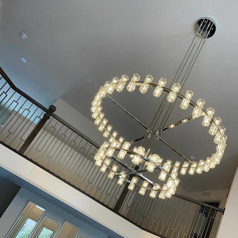 Arcachon Precision Crystal Two-Tier Round Chandelier 60"