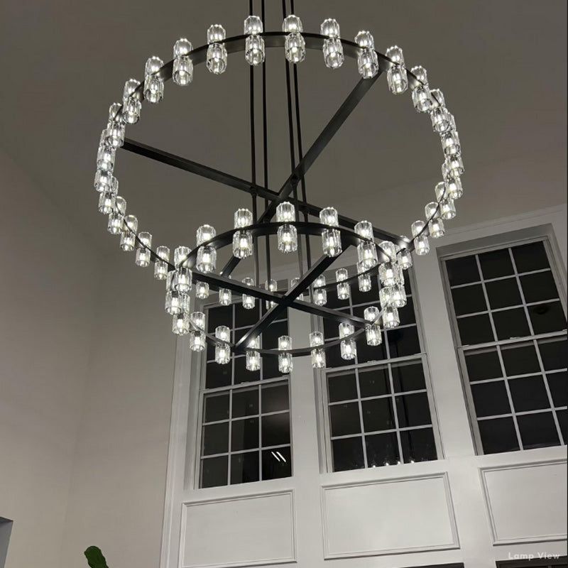 Arcachon Precision Crystal Two-Tier Round Chandelier 60"