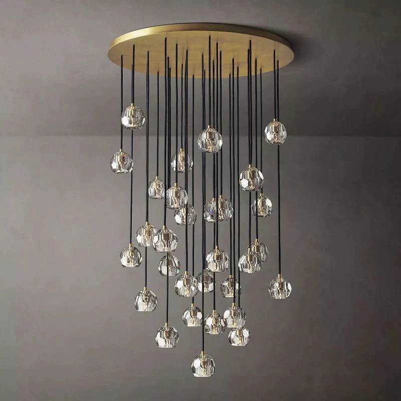 Boule Spherical Cristal Cluster Chandelier 40"
