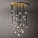 Boule Geometric Cristal Cluster Chandelier 40"