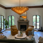 Chiara Lustrous Glass Tiered Round Chandelier 62"