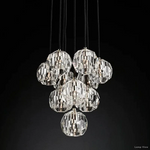 Boule Geometric Cristal Cluster Chandelier 14"
