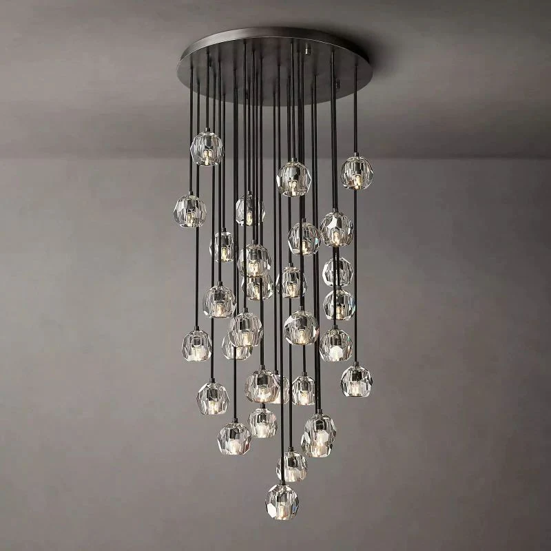 Boule Spherical Cristal Cluster Chandelier 30"