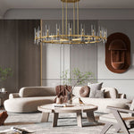Ravelle Clear Glass Round Chandelier 48"