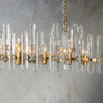 Mirello Prismed Crystal Linear Chandelier 72"