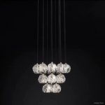 Boule Geometric Cristal Cluster Chandelier 19"
