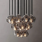 Boule Geometric Cristal Cluster Chandelier 19"