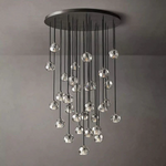 Boule Geometric Cristal Cluster Chandelier 40"