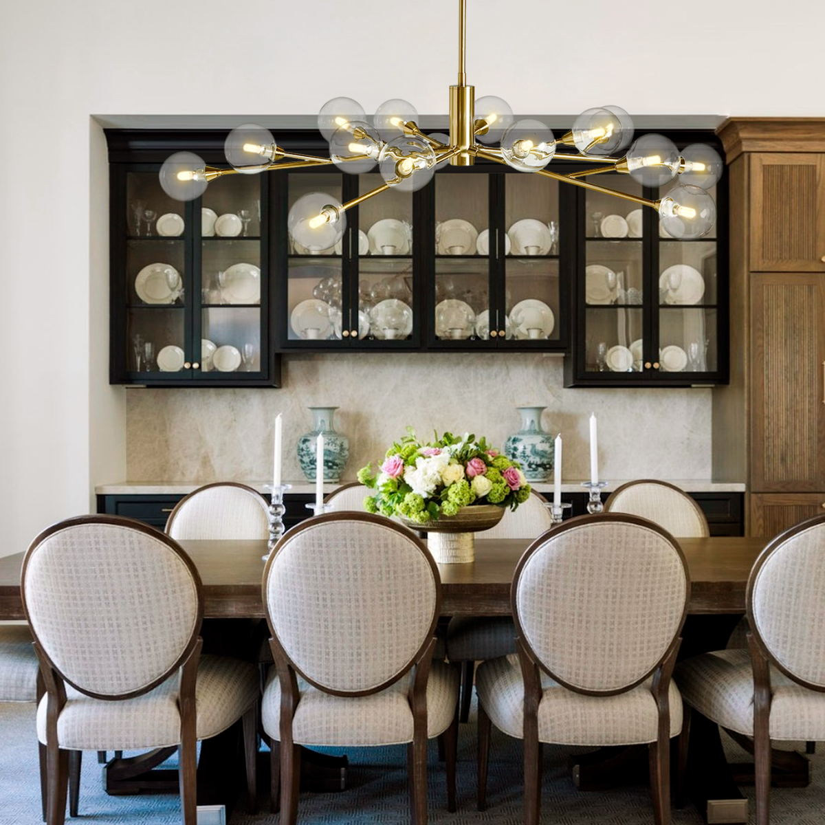 Apollo Spoked Glass Round Chandelier