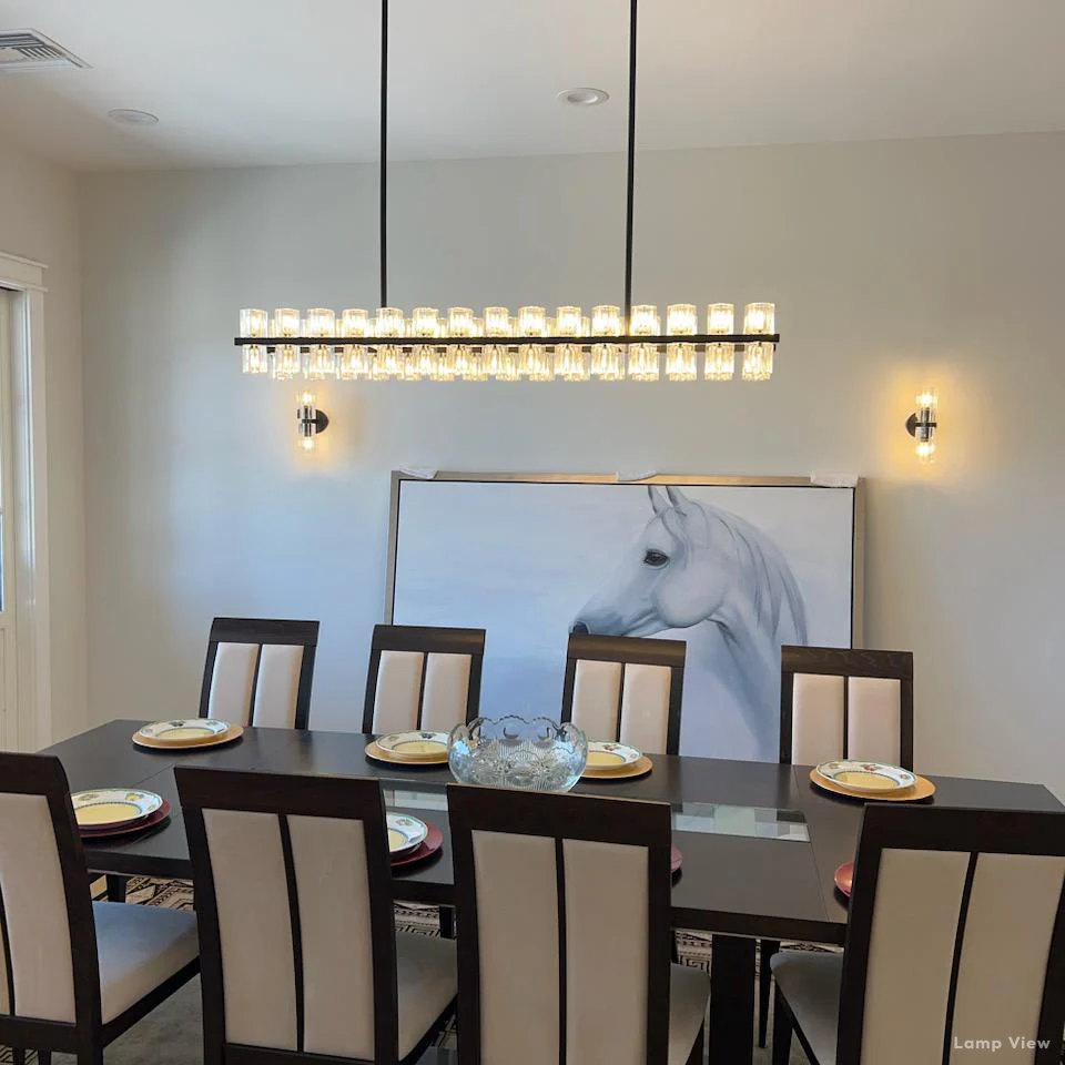 Arcachon Precision Crystal Rectangular Chandelier 72"