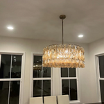 Chiara Lustrous Glass Round Chandelier 37"