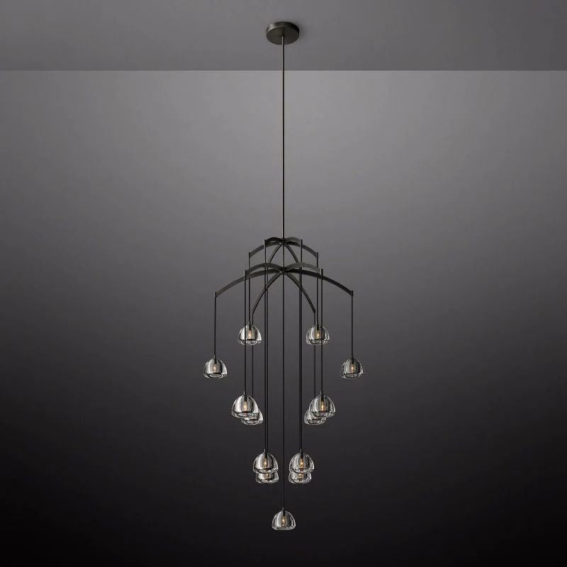 Hemisphere Domed Crystal Round Chandelier 60"
