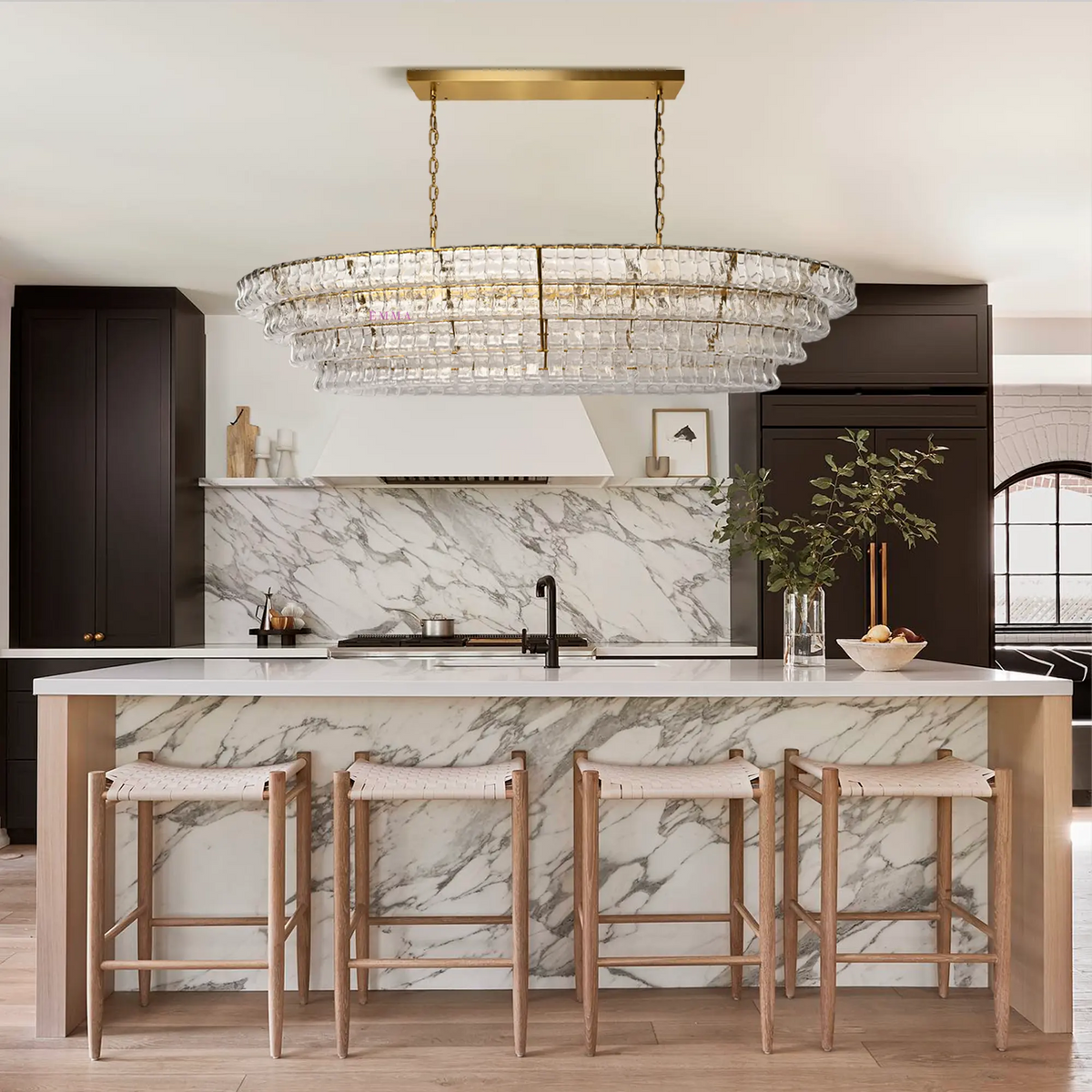 Ghiaccio Textured Oval Chandelier
