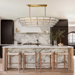 Ghiaccio Artisanal Glass Oval Chandelier
