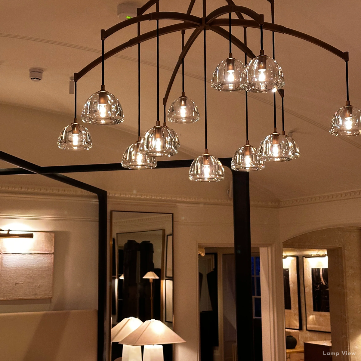Hemisphere Domed Crystal Round Chandelier 36"