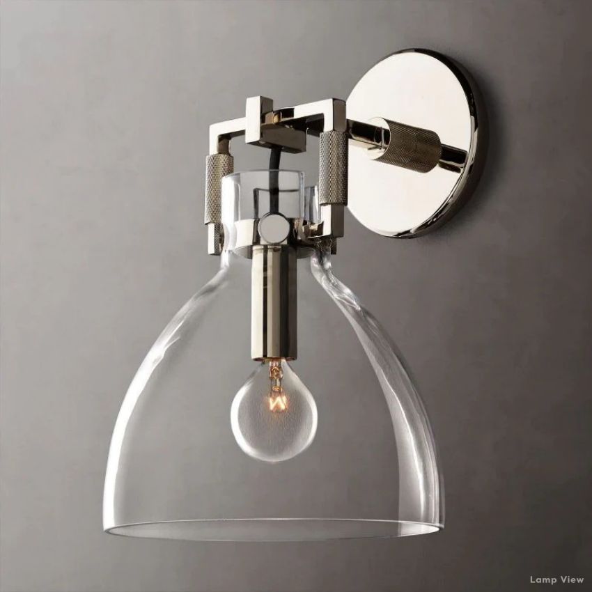 Machinist Glass Cloche Wall Sconce